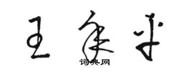 駱恆光王年平草書個性簽名怎么寫