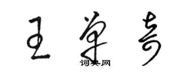 駱恆光王單奇草書個性簽名怎么寫