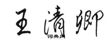 駱恆光王清卿行書個性簽名怎么寫