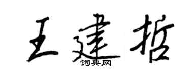 王正良王建哲行書個性簽名怎么寫