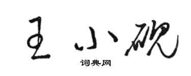 駱恆光王小硯草書個性簽名怎么寫