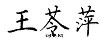 丁謙王苓萍楷書個性簽名怎么寫