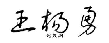 曾慶福王楊勇草書個性簽名怎么寫