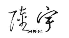 駱恆光陸宇草書個性簽名怎么寫