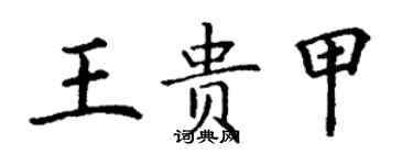 丁謙王貴甲楷書個性簽名怎么寫