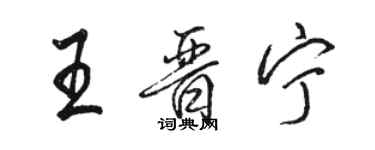 駱恆光王晉寧行書個性簽名怎么寫