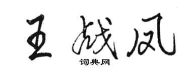 駱恆光王戰鳳行書個性簽名怎么寫