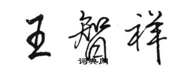 駱恆光王智祥行書個性簽名怎么寫