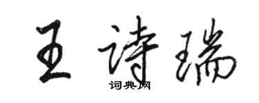 駱恆光王詩瑞行書個性簽名怎么寫