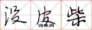段相林沒皮柴行書怎么寫