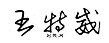 朱錫榮王特威草書個性簽名怎么寫