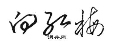駱恆光向紅梅草書個性簽名怎么寫