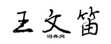 曾慶福王文笛行書個性簽名怎么寫