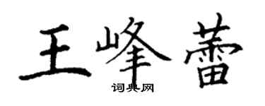 丁謙王峰蕾楷書個性簽名怎么寫