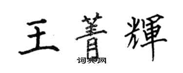 何伯昌王菁輝楷書個性簽名怎么寫