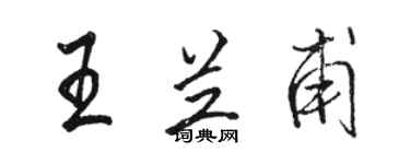 駱恆光王蘭甫行書個性簽名怎么寫