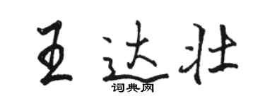 駱恆光王達壯行書個性簽名怎么寫