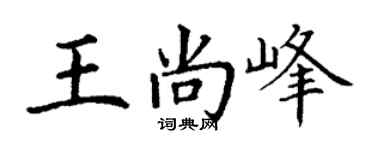 丁謙王尚峰楷書個性簽名怎么寫