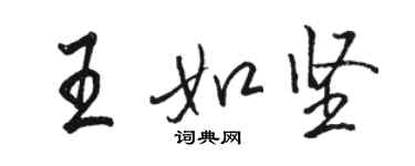 駱恆光王如堅行書個性簽名怎么寫