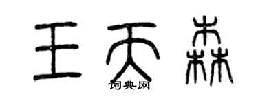 曾慶福王天森篆書個性簽名怎么寫