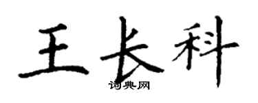 丁謙王長科楷書個性簽名怎么寫