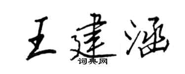 王正良王建涵行書個性簽名怎么寫