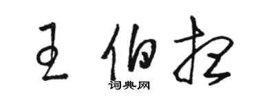 駱恆光王伯想草書個性簽名怎么寫