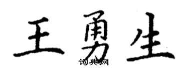 丁謙王勇生楷書個性簽名怎么寫