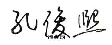 駱恆光孔俊熙草書個性簽名怎么寫