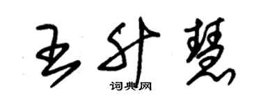 朱錫榮王升慧草書個性簽名怎么寫