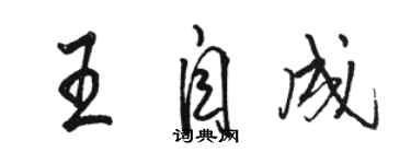 駱恆光王自成行書個性簽名怎么寫