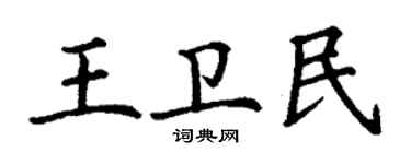 丁謙王衛民楷書個性簽名怎么寫