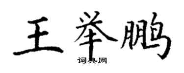 丁謙王舉鵬楷書個性簽名怎么寫