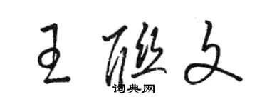 駱恆光王聯文草書個性簽名怎么寫