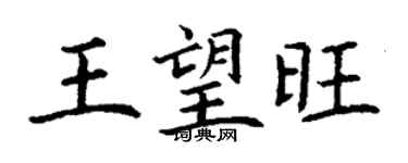 丁謙王望旺楷書個性簽名怎么寫