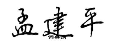 曾慶福孟建平行書個性簽名怎么寫