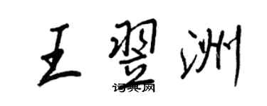 王正良王翌洲行書個性簽名怎么寫