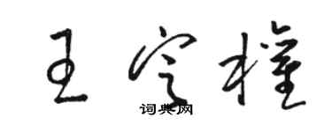 駱恆光王定權草書個性簽名怎么寫