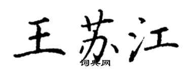 丁謙王蘇江楷書個性簽名怎么寫