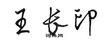 駱恆光王長印行書個性簽名怎么寫