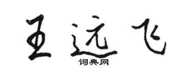 駱恆光王遠飛行書個性簽名怎么寫