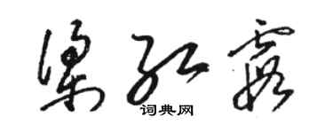 駱恆光梁紅霞草書個性簽名怎么寫