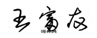 朱錫榮王富友草書個性簽名怎么寫