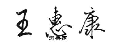 駱恆光王惠康行書個性簽名怎么寫