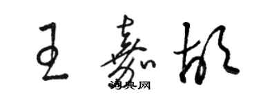 駱恆光王嘉胡草書個性簽名怎么寫