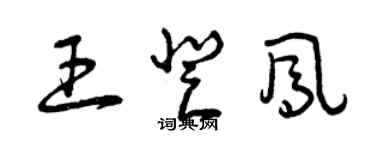 曾慶福王登鳳草書個性簽名怎么寫