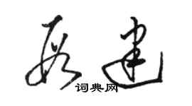 駱恆光段建草書個性簽名怎么寫