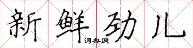 侯登峰新鮮勁兒楷書怎么寫