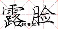 龐中華露臉楷書怎么寫