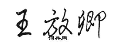 駱恆光王放卿行書個性簽名怎么寫